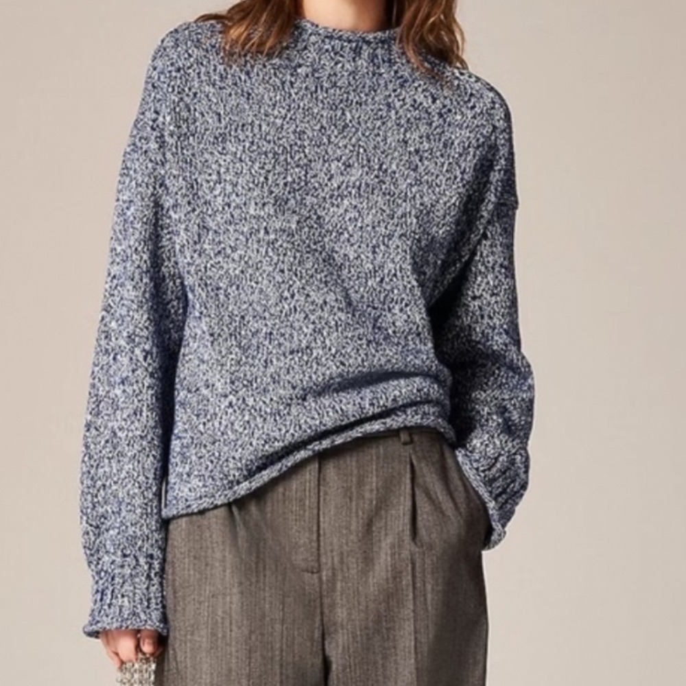 J CREW 2025 Rollneck sweater marled blue size Small NWT